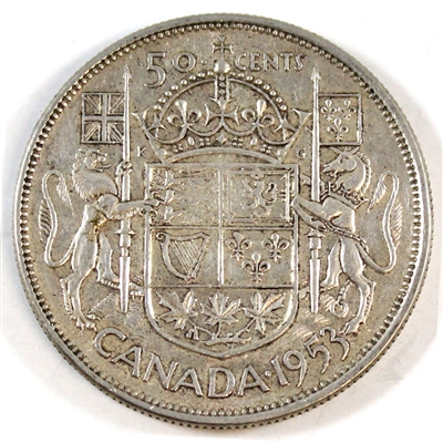 1953 Large Date NSS Canada 50-cents Very Fine (VF-20)