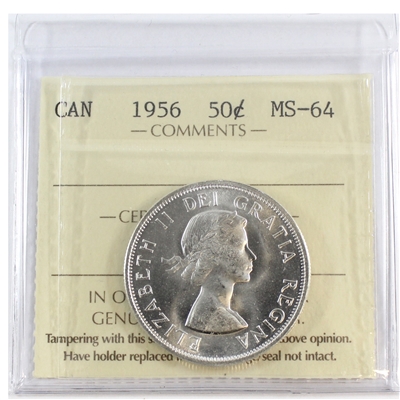 1956 Canada 50-cents ICCS Certified MS-64