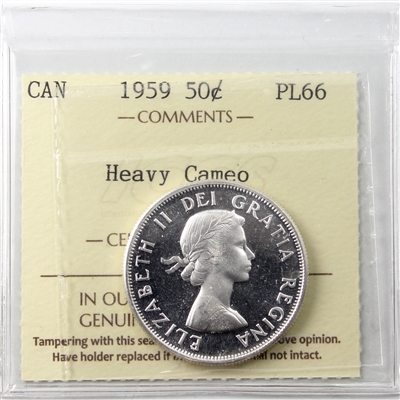 1959 Canada 50-cents ICCS Certified PL-66 Heavy Cameo