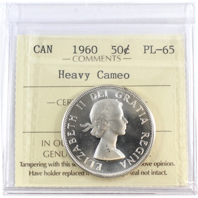 1960 Canada 50-cents ICCS Certified PL-65 Heavy Cameo