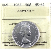 1962 Canada 50-cents ICCS Certified MS-64