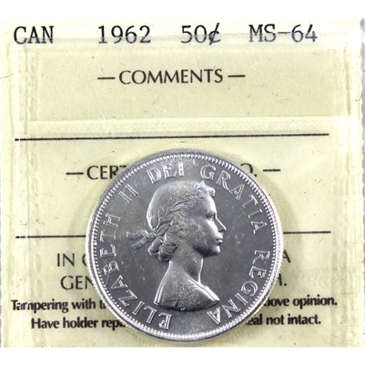 1962 Canada 50-cents ICCS Certified MS-64