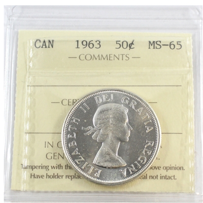 1963 Canada 50-cents ICCS Certified MS-65