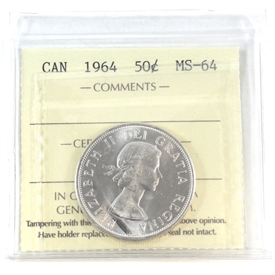 1964 Canada 50-cents ICCS Certified MS-64
