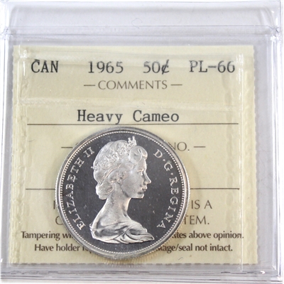 1965 Canada 50-cents ICCS Certified PL-66 Heavy Cameo