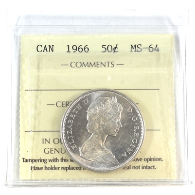 1966 Canada 50-cents ICCS Certified MS-64