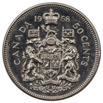1968 Missing A Canada 50-cents Circulated