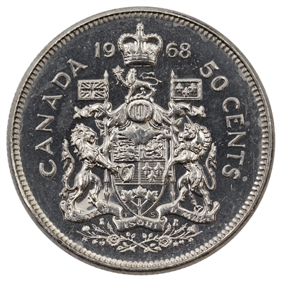 1968 Missing A Canada 50-cents Uncirculated (MS-60)