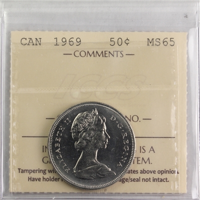 1969 Canada 50-cents ICCS Certified MS-65