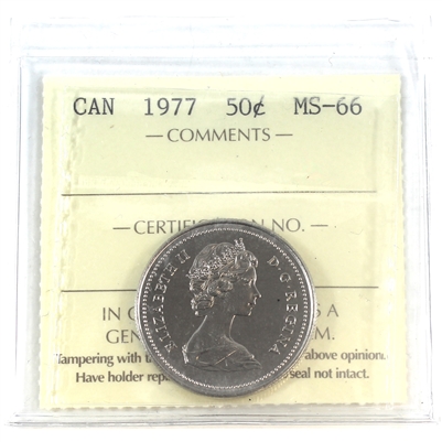 1977 Canada 50-cents ICCS Certified MS-66
