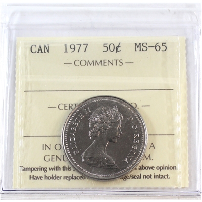 1977 Canada 50-cents ICCS Certified MS-65