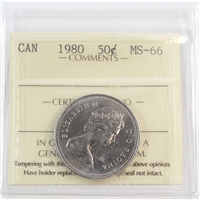 1980 Canada 50-cents ICCS Certified MS-66