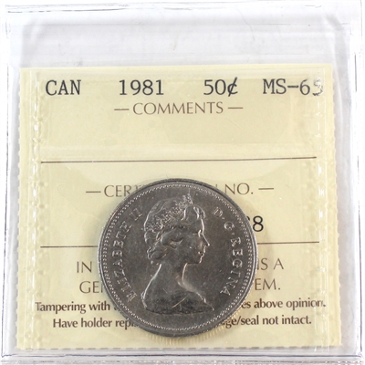 1981 Canada 50-cents ICCS Certified MS-65