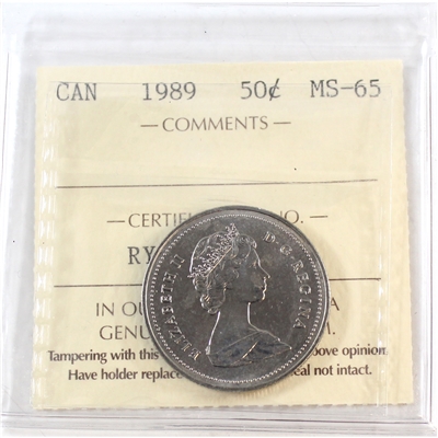 1989 Canada 50-cents ICCS Certified MS-65