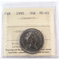1990 Canada 50-cents ICCS Certified MS-65