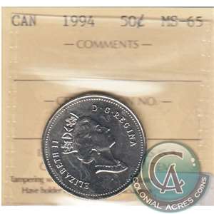 1994 Canada 50-cents ICCS Certified MS-65