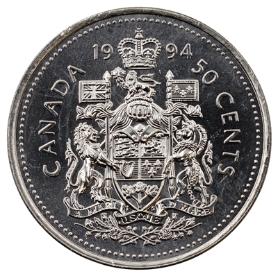 1994 Canada Dot In G 50-cents Brilliant Uncirculated (MS-63)