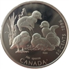 1996 Canada Wood Ducklings 50-cents Silver Proof_