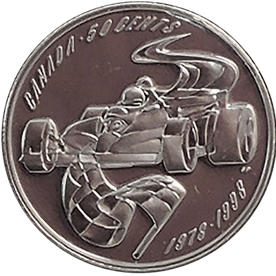 1998 Canada Auto Racing 50-cents Silver Proof_