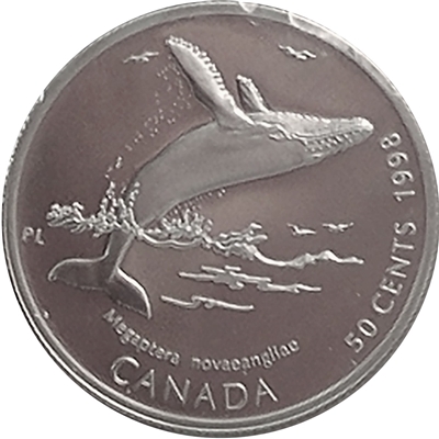 1998 Canada Humpback Whale 50-cents Silver Proof_