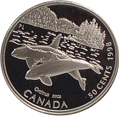 1998 Canada Killer Whale 50-cents Silver Proof_