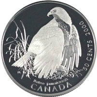 2000 Canada Red-Tailed Hawk 50-cents Silver Proof_