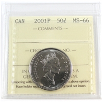 2001P Canada 50-cents ICCS Certified MS-66