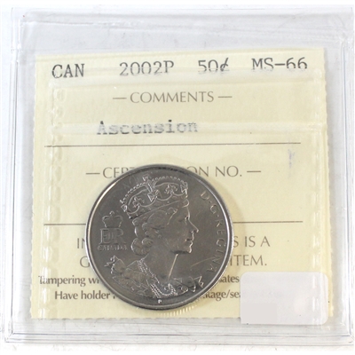 2002P Ascension Canada 50-cents ICCS Certified MS-66