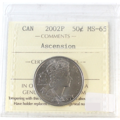 2002P Ascension Canada 50-cents ICCS Certified MS-65