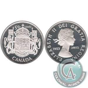 2003 Canada Coronation (1953-2003) 50-cents Silver Proof