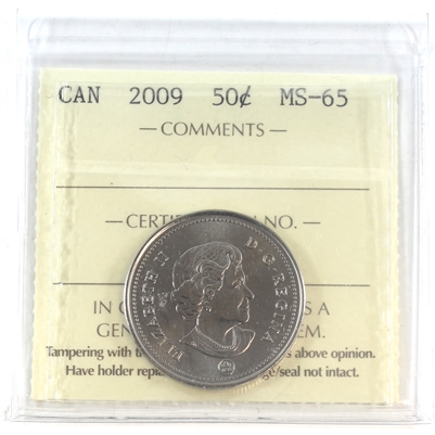 2009 Canada 50-cents ICCS Certified MS-65