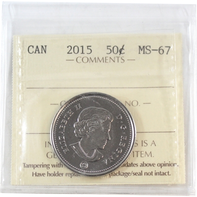2015 Canada 50-cents ICCS Certified MS-67