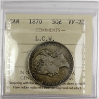 1870 LCW Canada 50-cents ICCS Certified VF-20