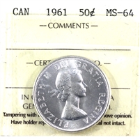 1961 Canada 50-cents ICCS Certified MS-64