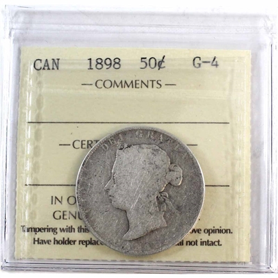 1898 Canada 50-cents ICCS Certified G-4