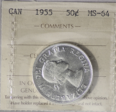 1955 Canada 50-cents ICCS Certified MS-64
