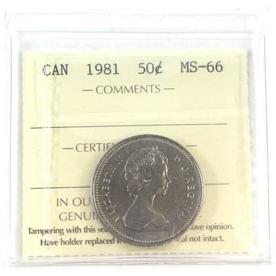 1981 Canada 50-cents ICCS Certified MS-66