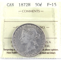 1872H Canada 50-cents ICCS Certified F-15