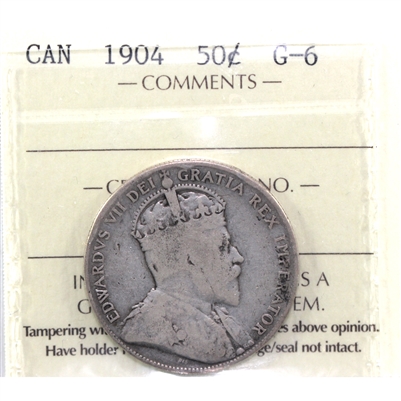 1904 Canada 50-cents ICCS Certified G-6