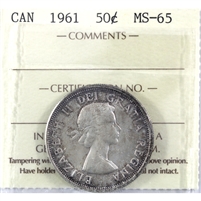 1961 Canada 50-cents ICCS Certified MS-65