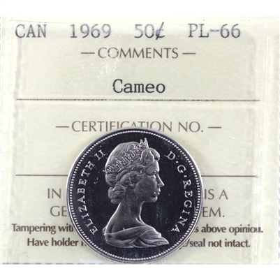 1969 Canada 50-cents ICCS Certified PL-66 Cameo