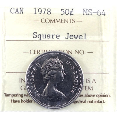 1978 Square Jewels Canada 50-cents ICCS Certified MS-64