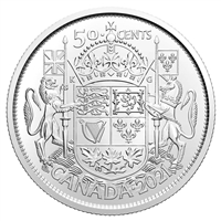2021 100th Ann. of Canada's Coat of Arms 50-cents Brilliant Uncirculated (MS-63)