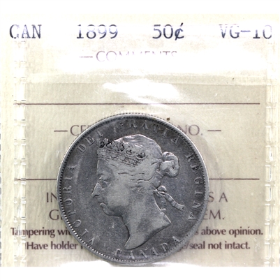 1899 Canada 50-cents ICCS Certified VG-10