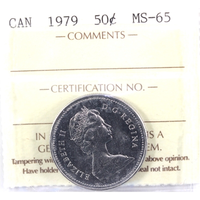 1979 Round Bust Canada 50-cents ICCS Certified MS-65