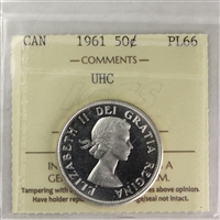 1961 Canada 50-cents ICCS Certified PL-66 UHC