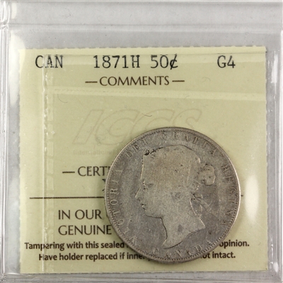 1871H Canada 50-cents ICCS Certified G-4