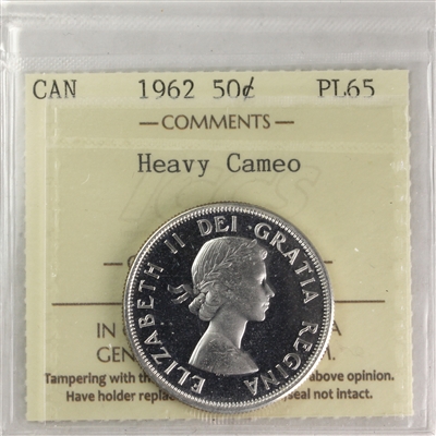 1962 Canada 50-cents ICCS Certified PL-65 Heavy Cameo