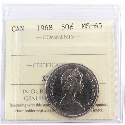 1968 Canada 50-cents ICCS Certified MS-65