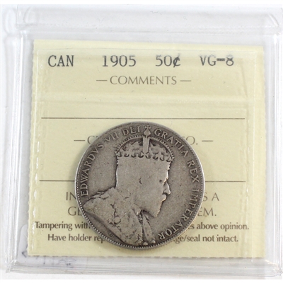 1905 Canada 50-cents ICCS Certified VG-8